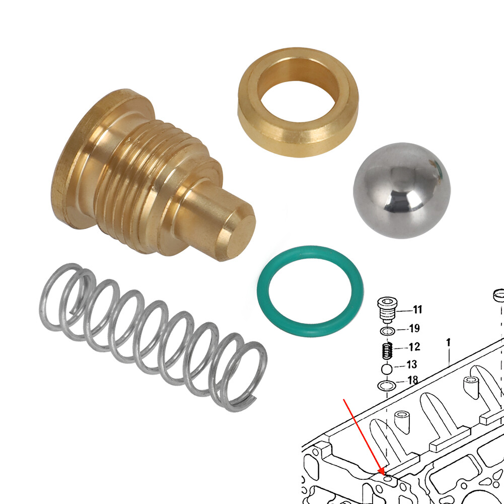 Oil Pump Relief Valve Spring Plug & Seals For 94.5-03 Ford 7.3L F250 F350 F450