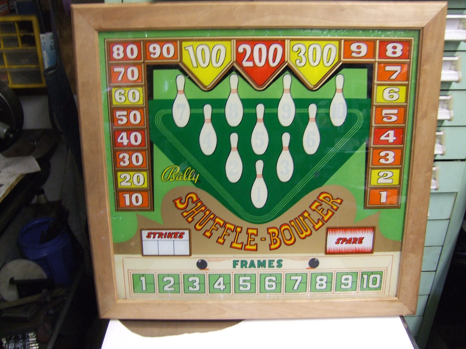 Bally bingo pinball MAN CAVE WALL HANGER BACK GLASS