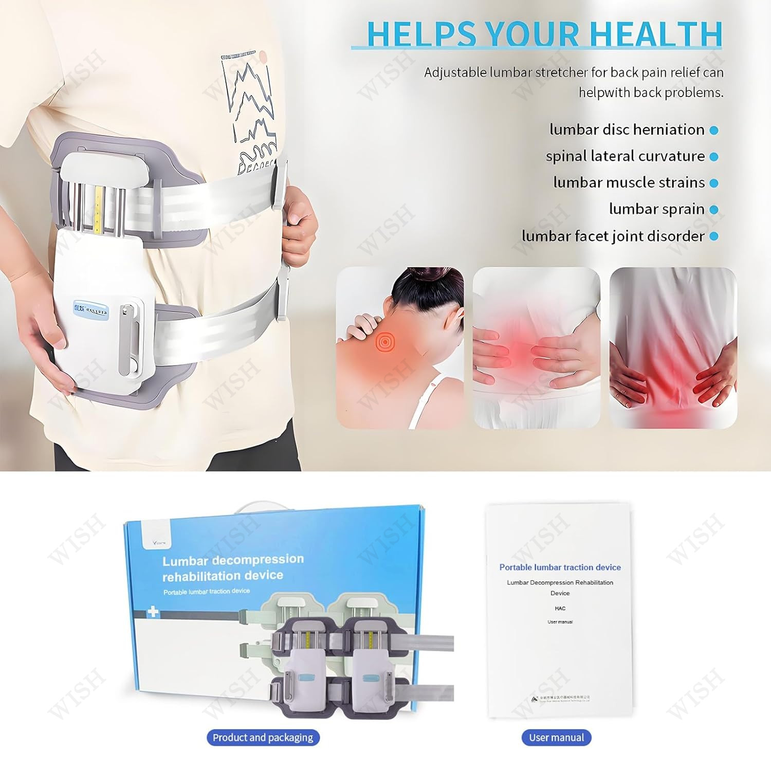 Lumbar Traction Device, Lower Back Pain Relief，lumbar decompression belt