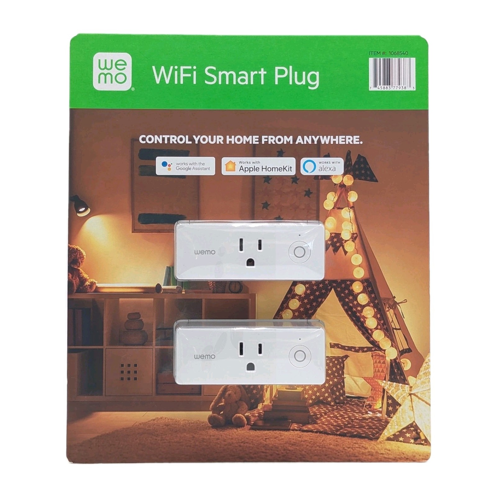 Wemo WiFi Smart Plug 2 Pack | 1068540 |  Apple HomeKit, Alexa, Google Assistant