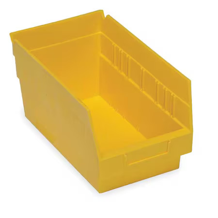 Quantum Storage Systems Qsb202yl Shelf Storage Bin, Polypropylene, Yellow, 6 In