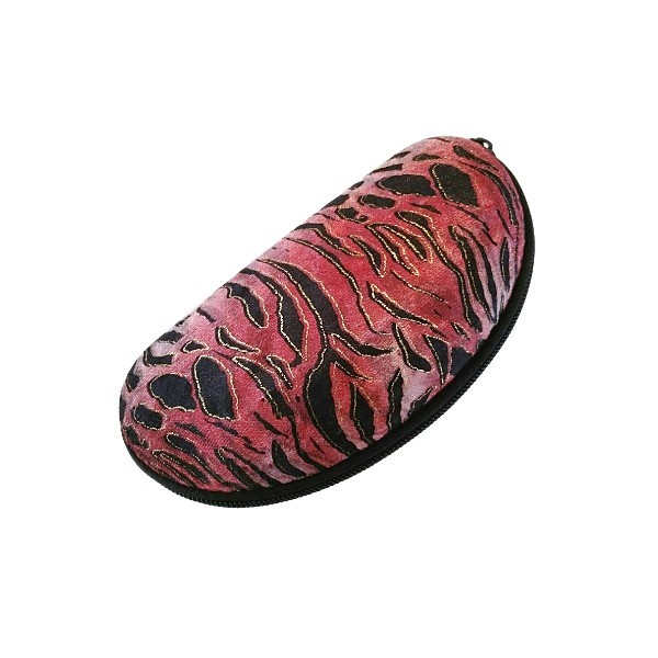 Red Tiger Print Zipper Sunglasses / Eyeglasses Case