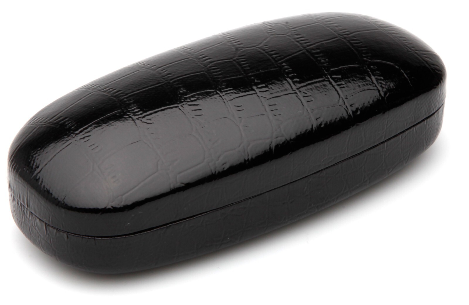 NEW Clam Shell Hard Eyeglasses Glasses Case Black w/ Microfiber Cleaning Cloth