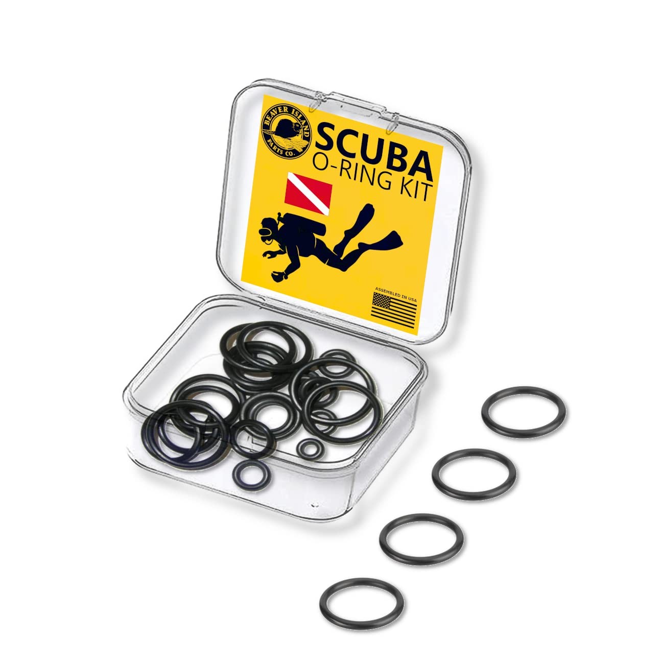 Beaver Island Scuba Diving O-Ring Kit, FKM Nitrox O2 Oxygen, SAE Aerospace