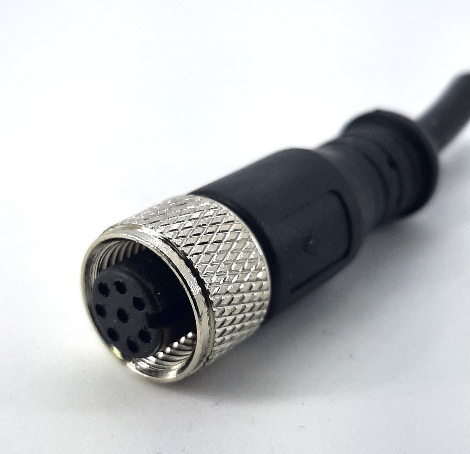M12 INDUSTIAL  CABLE, 8 POS,  FEMALE, STRAIGHT,  CODE  A, BLK PVC JACKET,  2 MTR