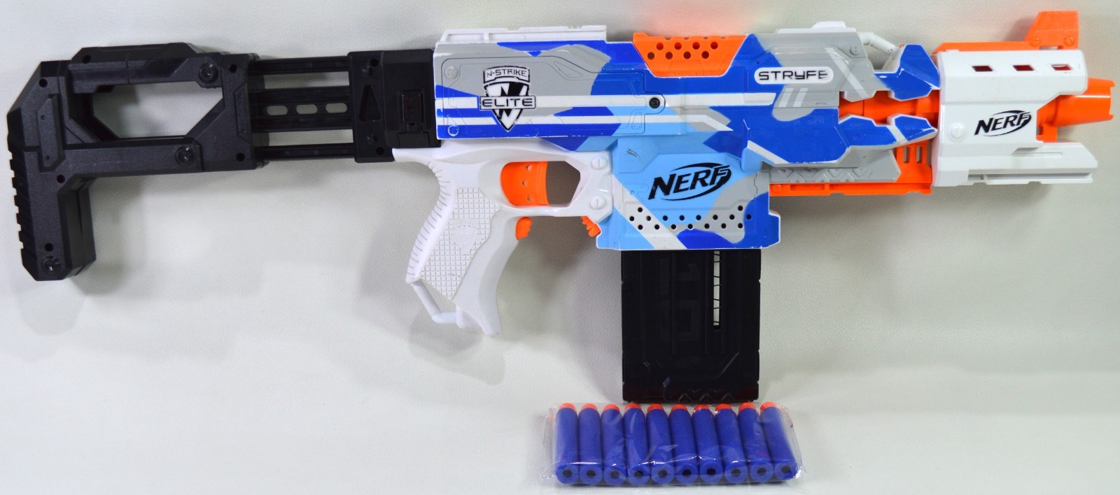 Nerf N-Strike Elite Stryfe Battle Camo Variant, Rare Black Attachments New Darts