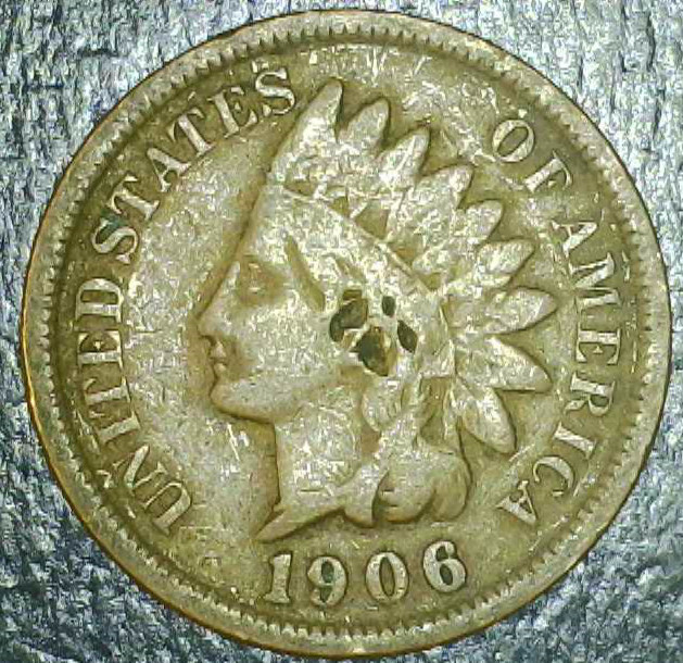 1906 Indian Head Cent-STRIKE ERROR? Coin[A120]