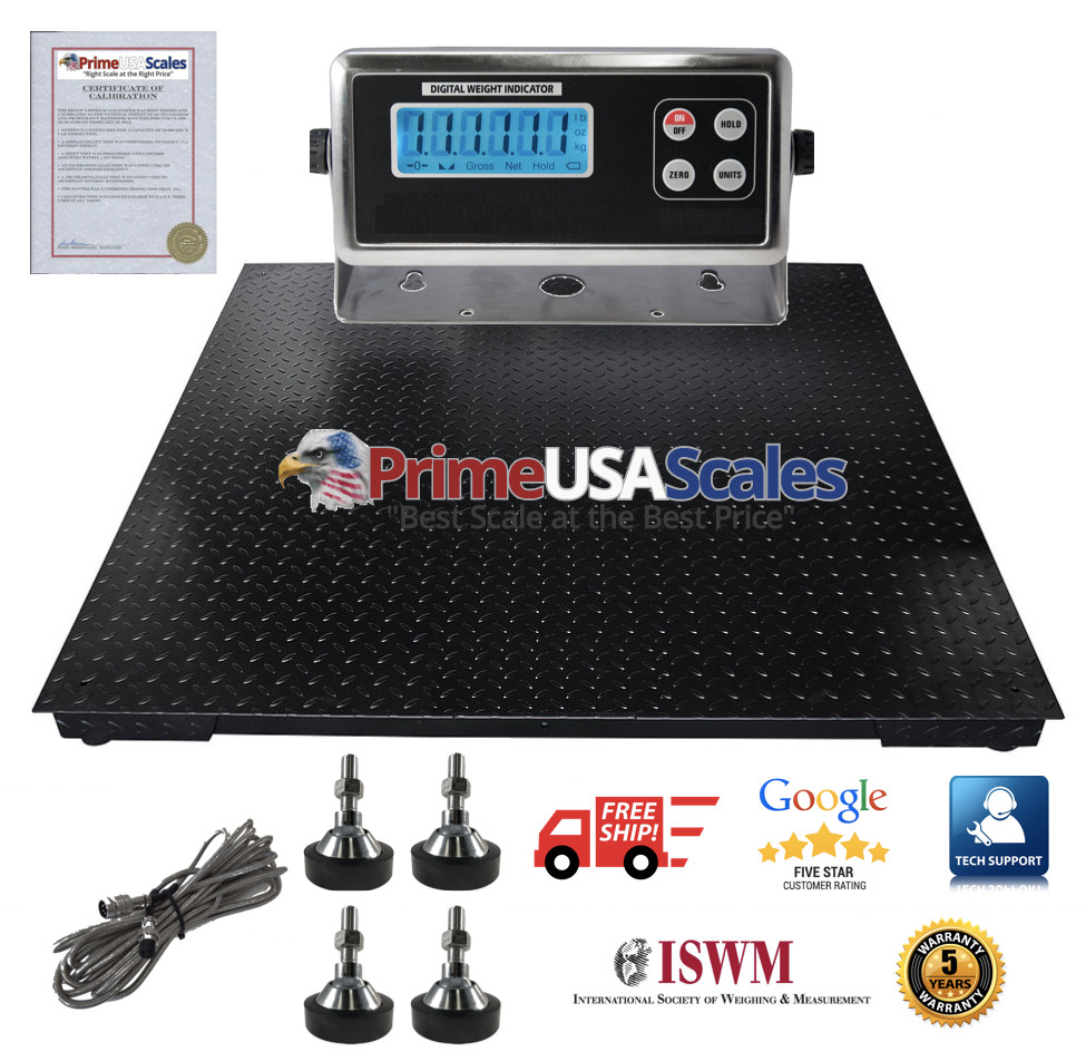 Industrial 4' x 4' (48" x 48") Floor scale pallet size with 10,000 lbs x 1 lb