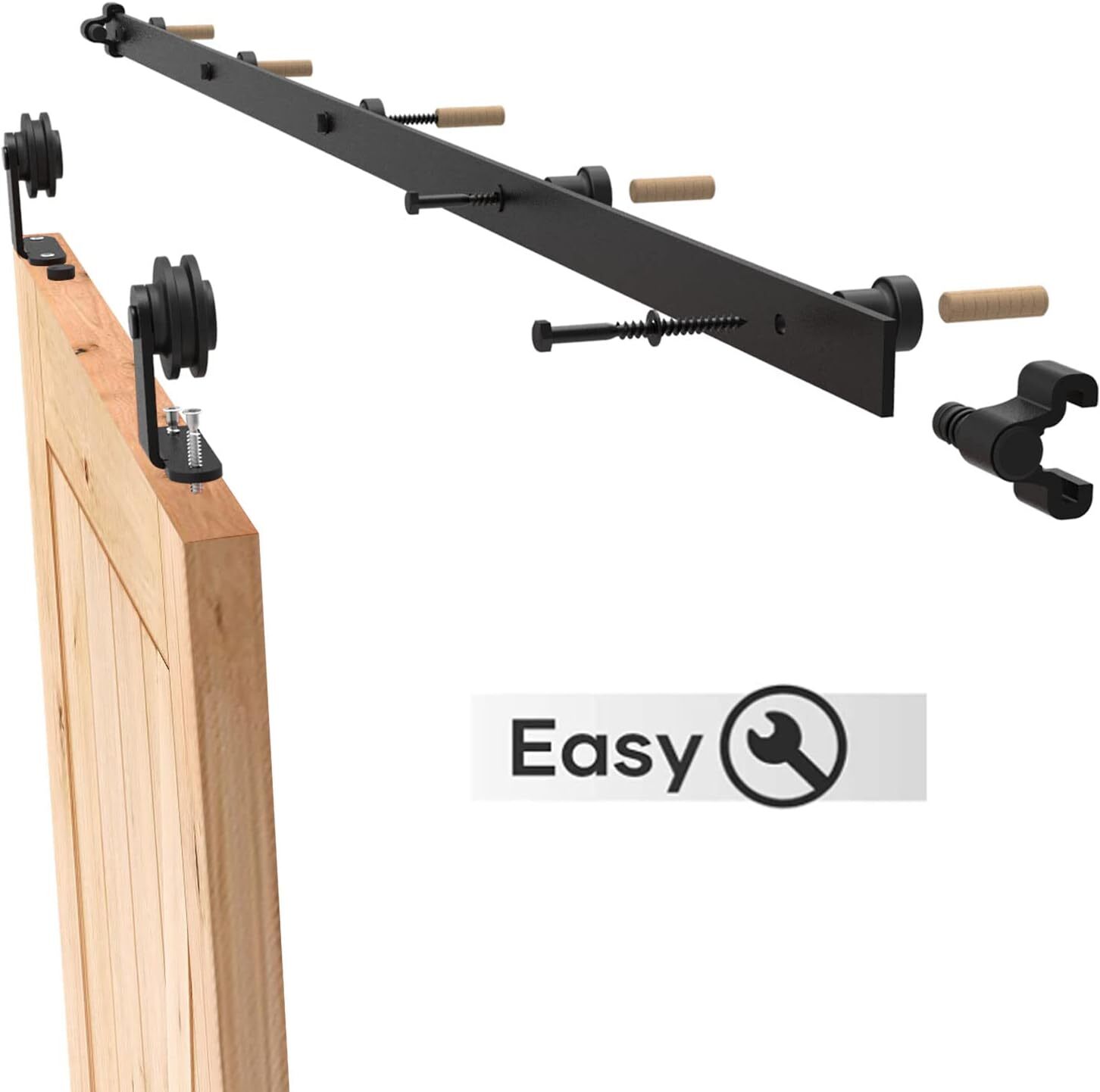 5-20FT Sliding Barn Door Hardware Roller Track Kit for Single Double Door