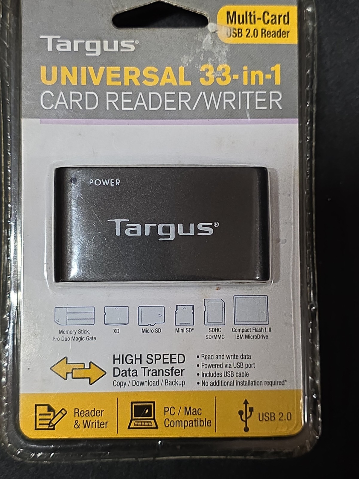 NOS Targus Universal 33 in 1 Card Reader Writer Multi Card USB 2.0 Reader Sealed