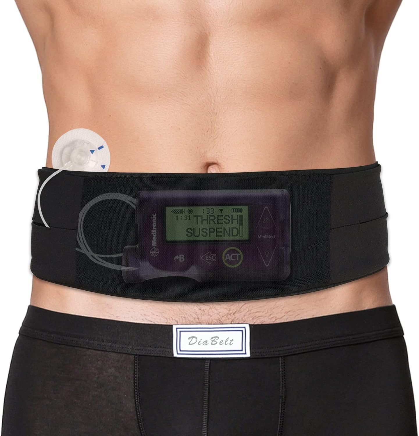 Insulin Pump Belt with Mesh Pouch for Easy Viewing Operation, Diabetic T1D Medic