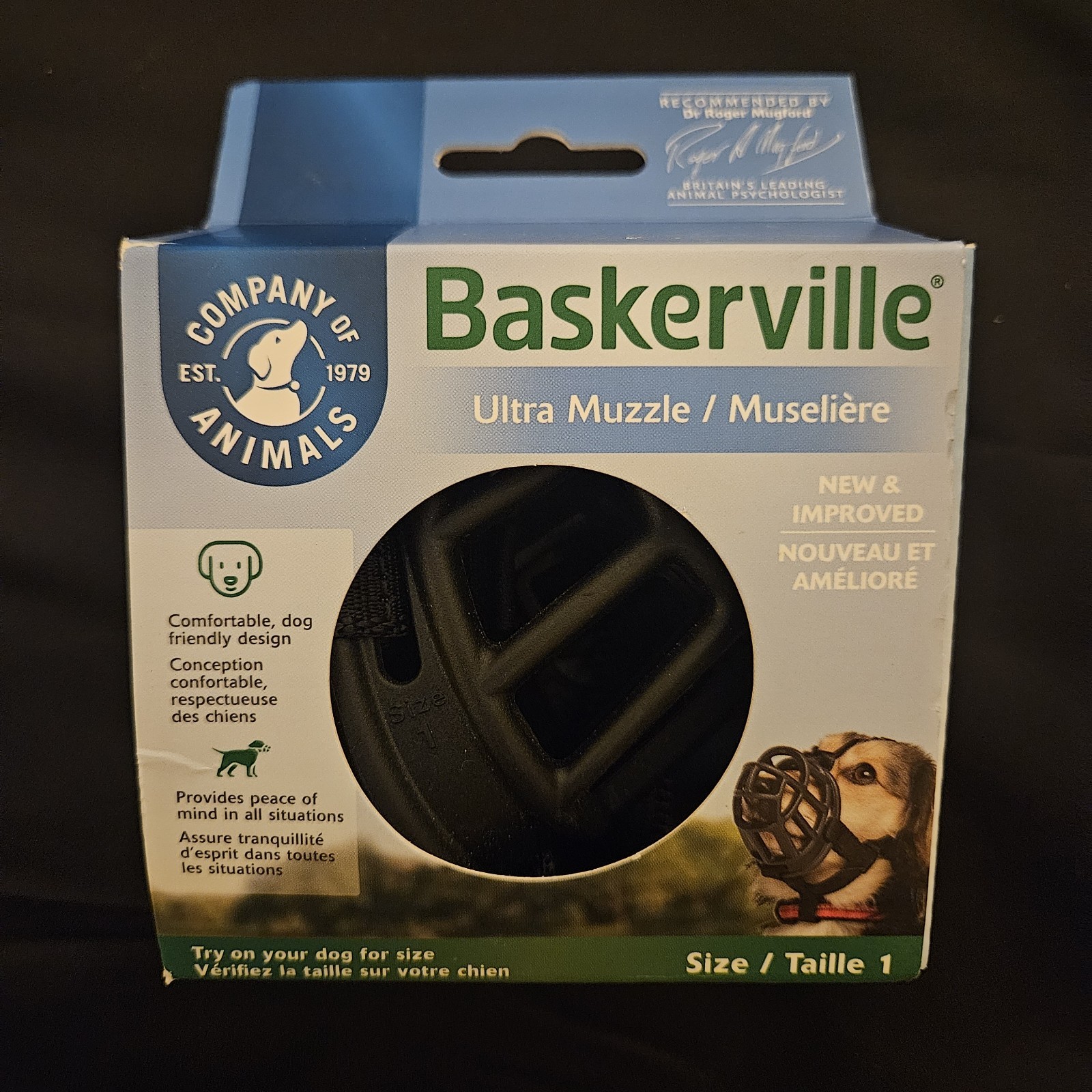 New Baskerville Ultra Muzzle - Size 1 - Recommended by Dr Mugford