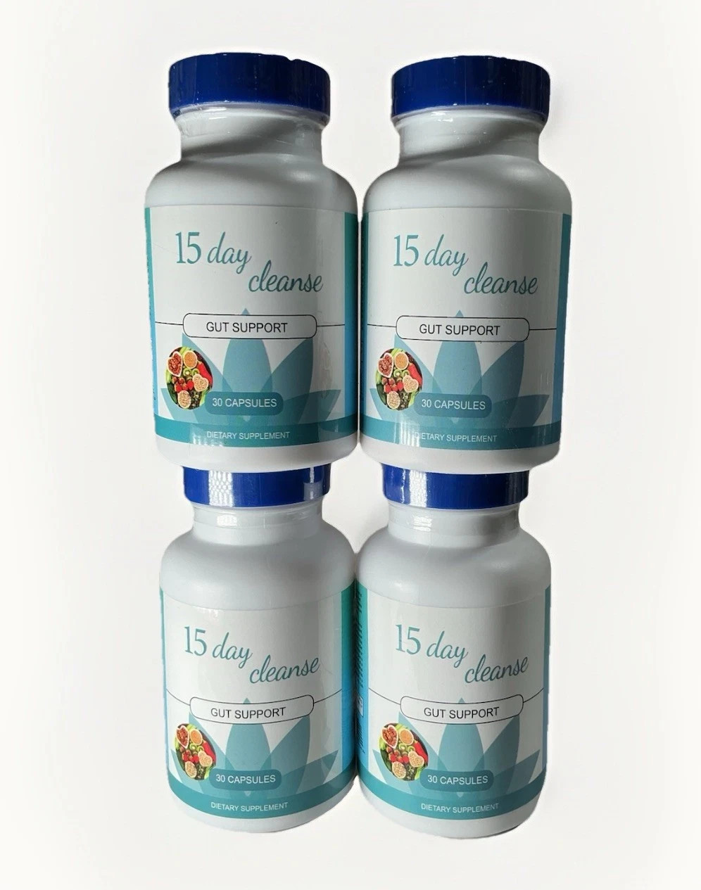 15-Day Cleanse 4 PACK Gut and Colon Support Caffeine-Free Advanced Formula -Shlf