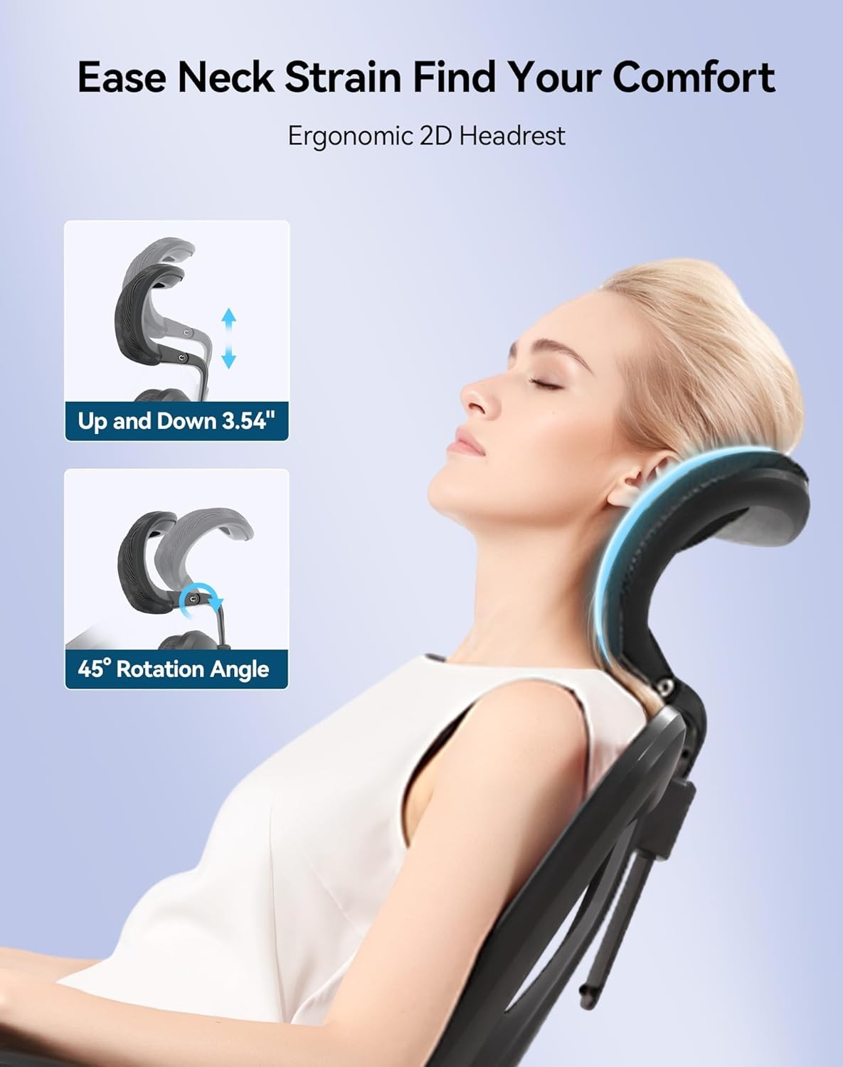 M57 Ergonomic Mesh Office Chair, 330-pound weight capacity — Black