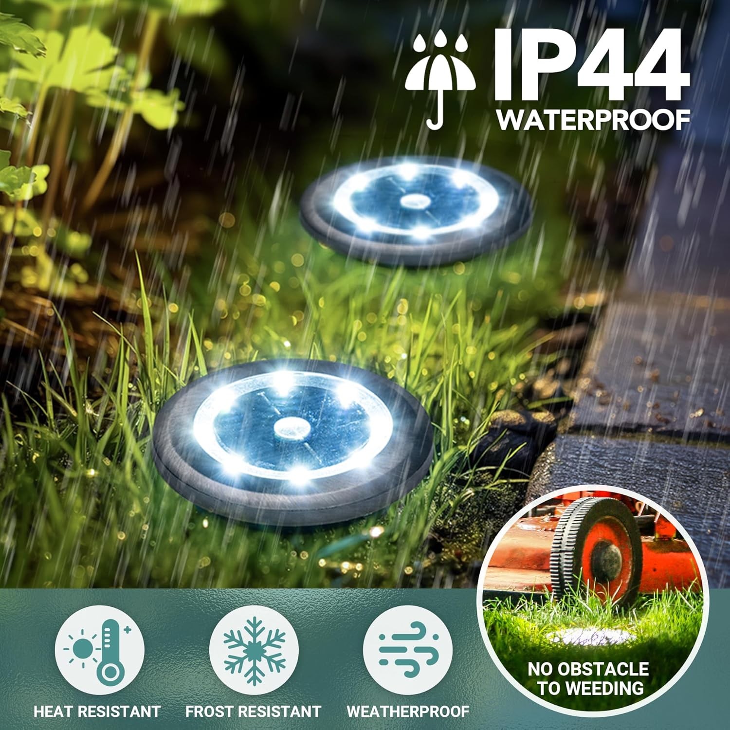 Mini Solar Ground Lights, 10 Pack Lights 10 Pack, Cool White
