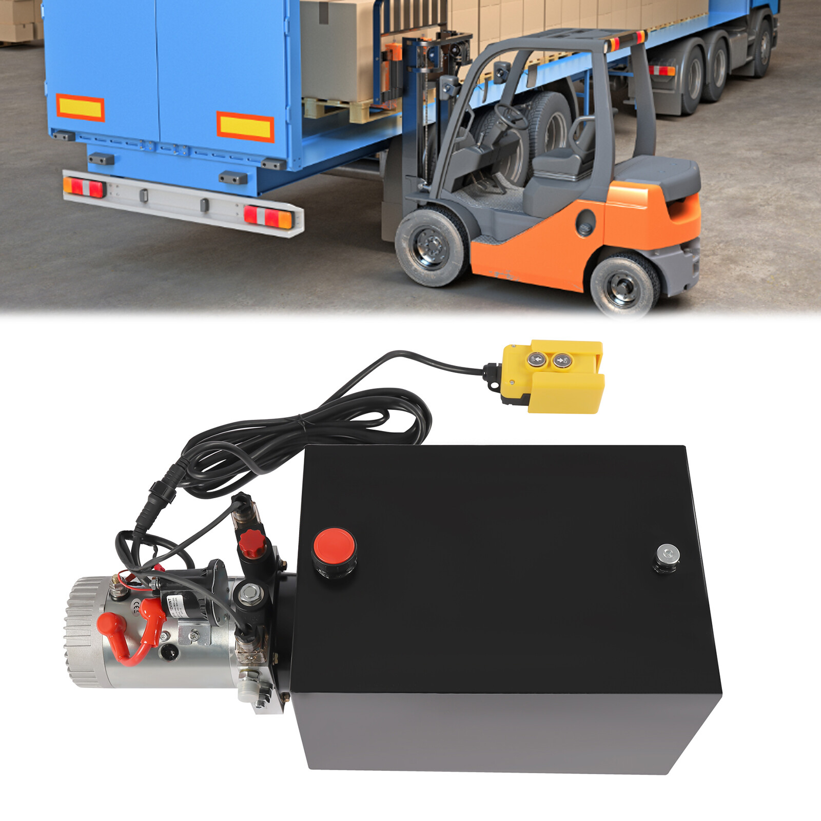 Hydraulic Pump 20 Quart Double Acting Dump Trailer Pump Power Unit DC 12V