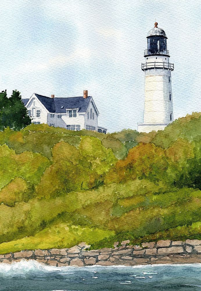 Cape Elizabeth East Lighthouse Maine Two Lights Notecards