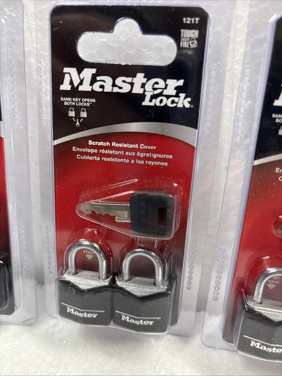 MASTER LOCK Mini Black Keyed Padlock 2 Pack Locks Model 121T NEW. 1 Pk Of 2.
