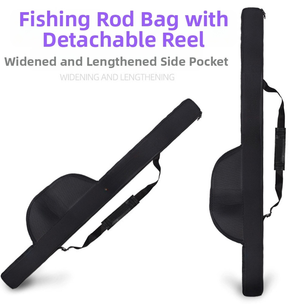 Nylon Fishing Rod Storage Bag Non Elastic Detachable Wheel Design for Anglers