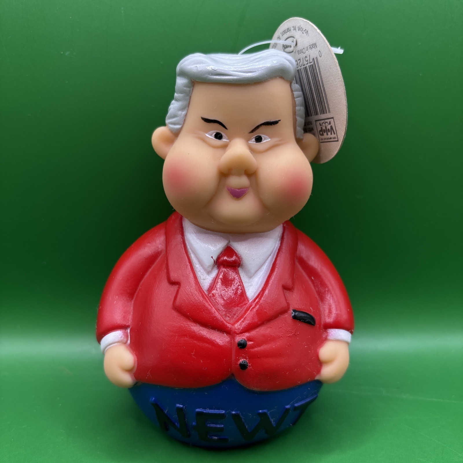 RARE 1996 Vo-Toys Political Challengers 6" Dog Toy- Newt Gingrich Red Coat- NWT