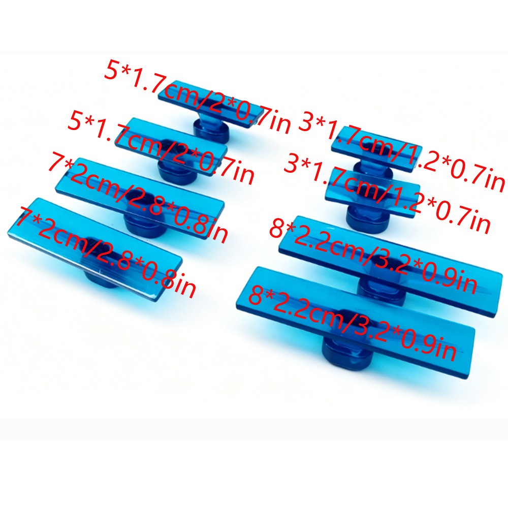 Rectangular Pdr hail dent Glue Tabs 24-piece set in blue for removing dents