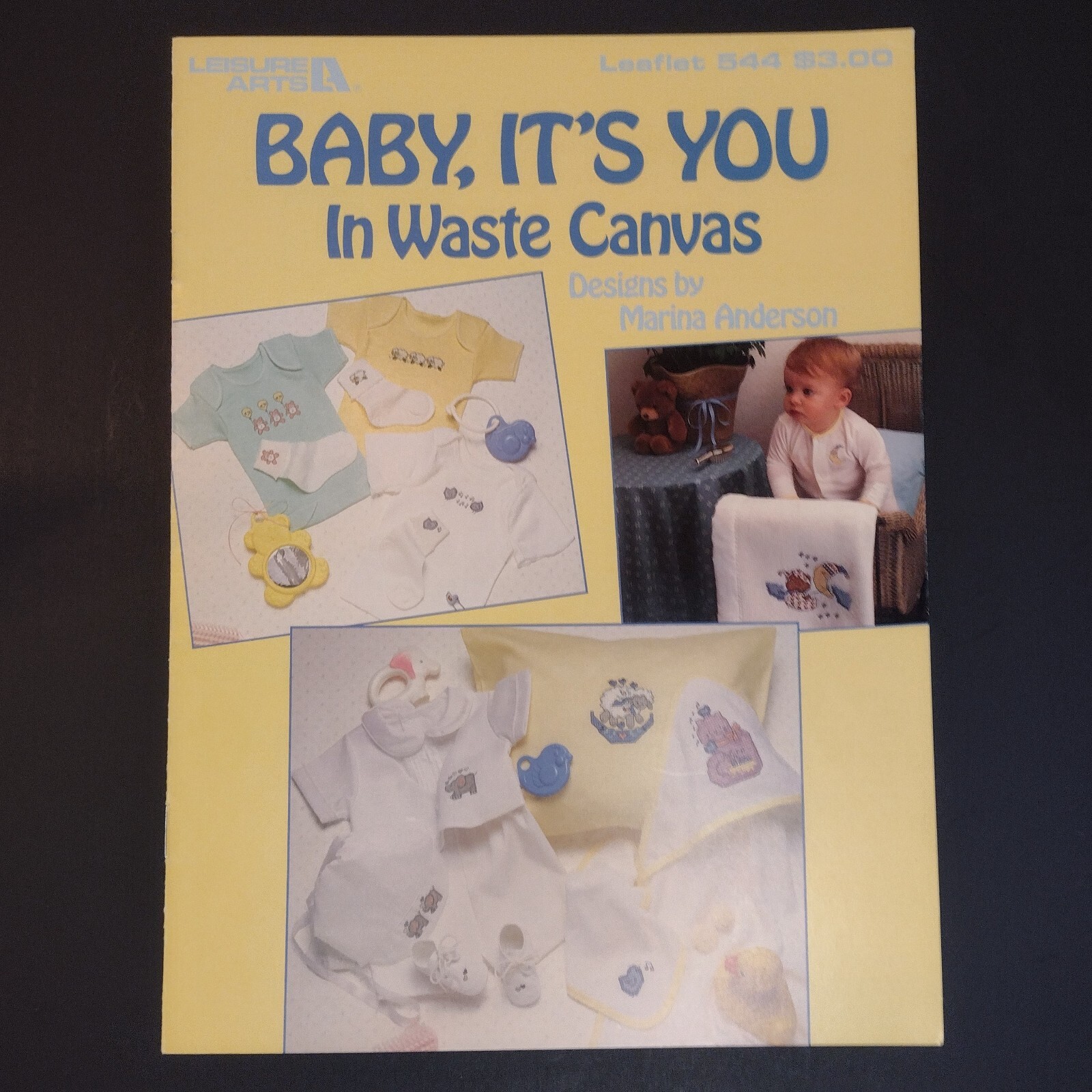 Baby It's You In Waste Canvas Cross Stitch Leisure Arts Leaflet  #544  VTG 1987