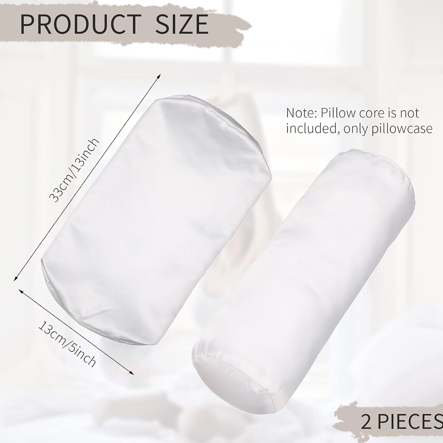 Round PILLOW COVER For Cervical Pillow Neck Roll PILLOW CASE Artificial Silk