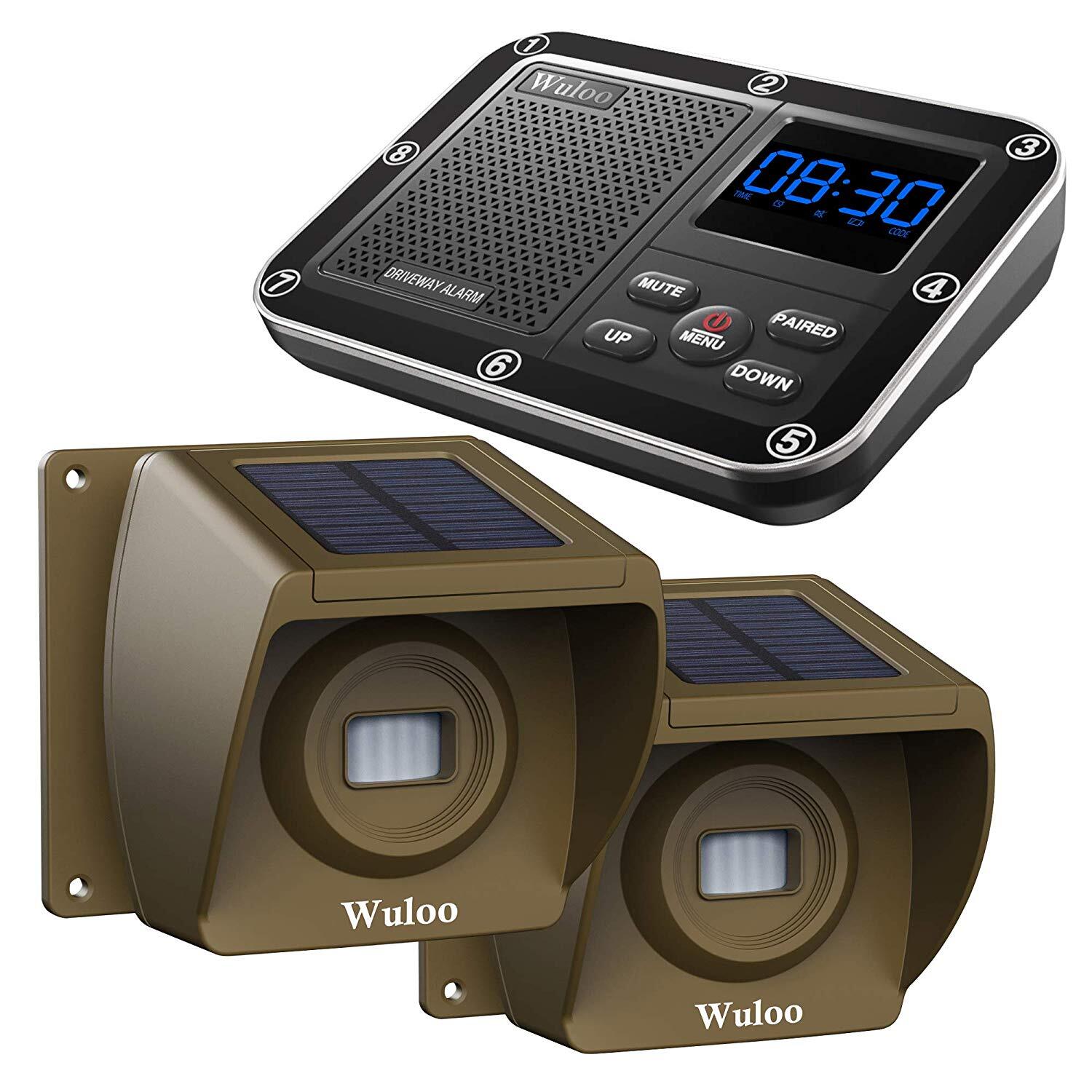 1800ft Solar Wireless Driveway Alarms System Long Range Motion Sensor Waterproof