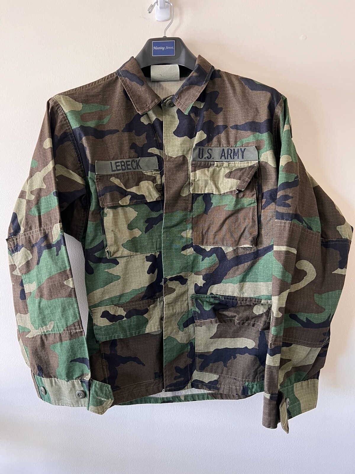 US Military Coat / Jacket - Woodland Camo - Small / Short - SETAF Shoulder Patch