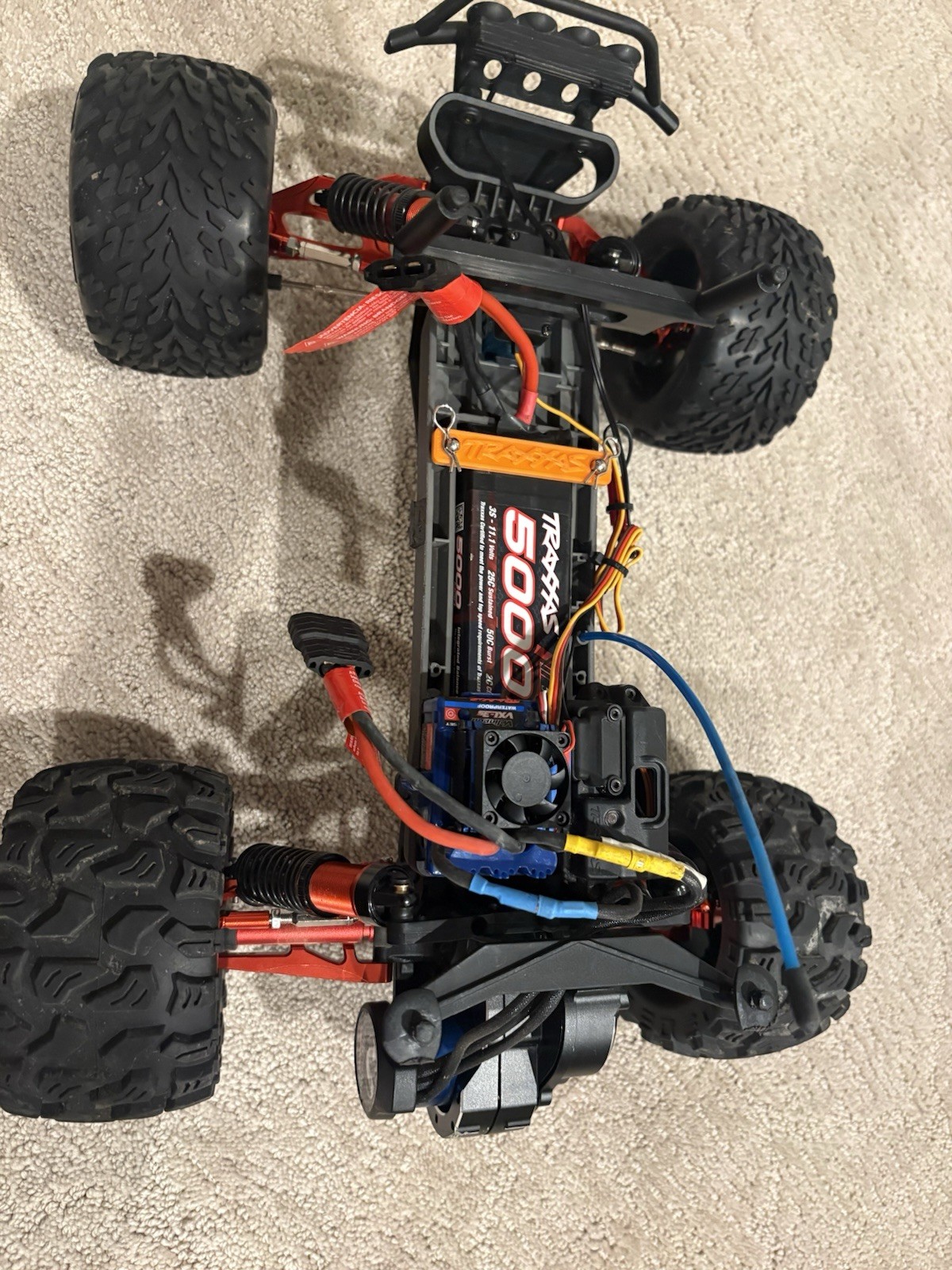 4 Pack Of Traxxas Rc Rustler/Stampede 2wd Battery Hold Down Bars ORANGE +4 Clips