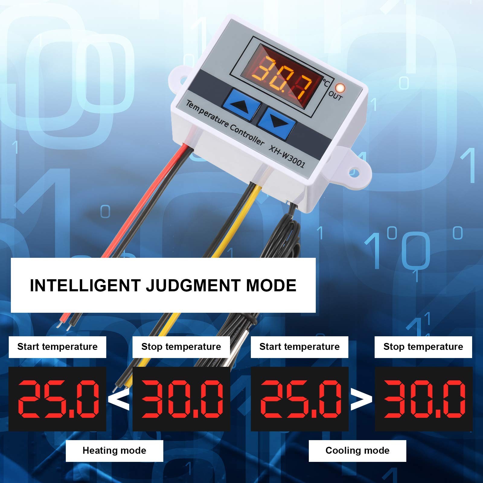 XH-W3001 Digital LED Temperature Controller Module Digital Thermostat Switch ...