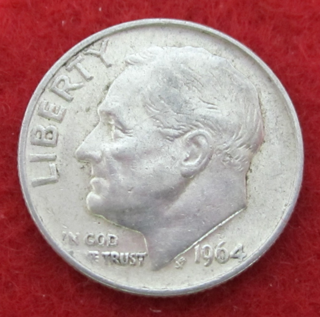 1964 (P) Roosevelt Silver Dime - Circulated - Actual Coin I17