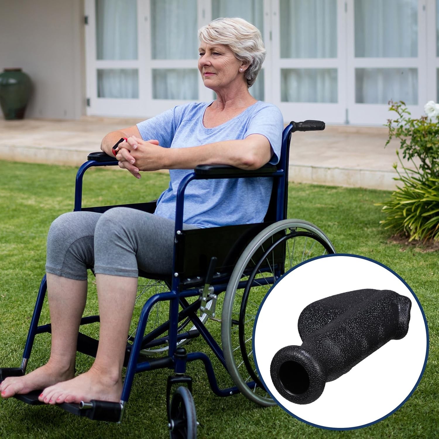 2 Pair Universal Rollator Hand Grip Replacement Parts for and black