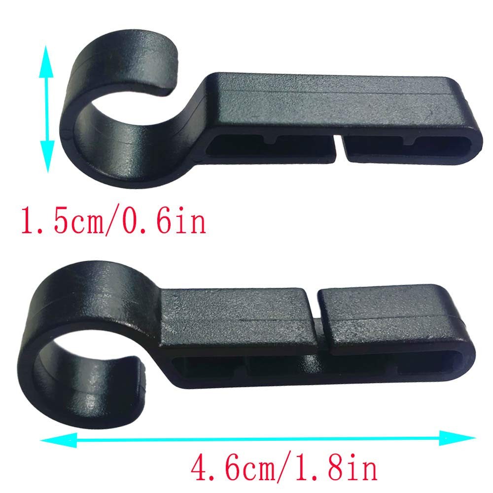 10 Pack Helmet Clips for Hard Hat Headlamp Mount Narrow Edge Helmets