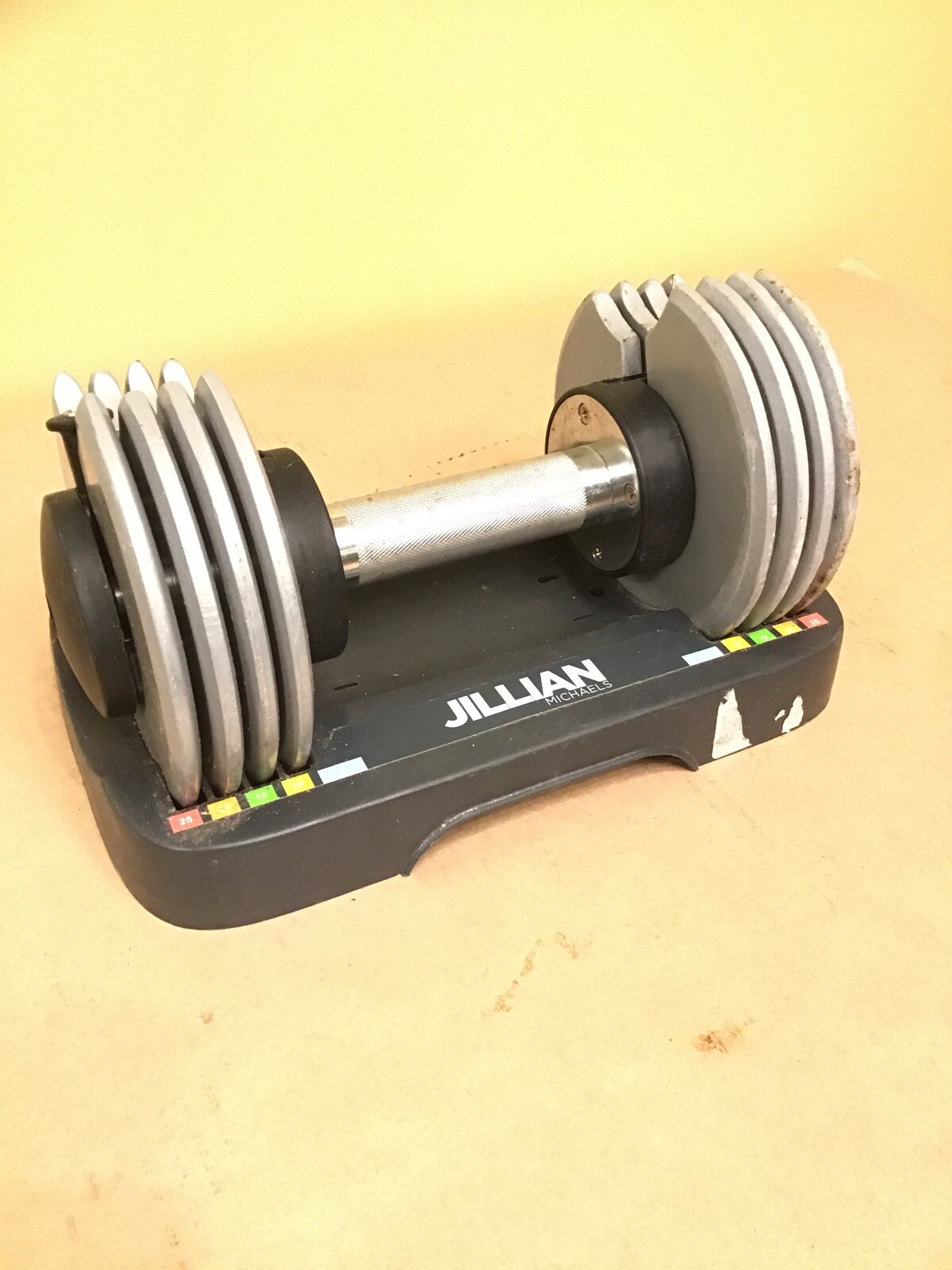 Jillian Michael Adjustable Dumbbell Single Tray 5-25lb Weight Quick Change