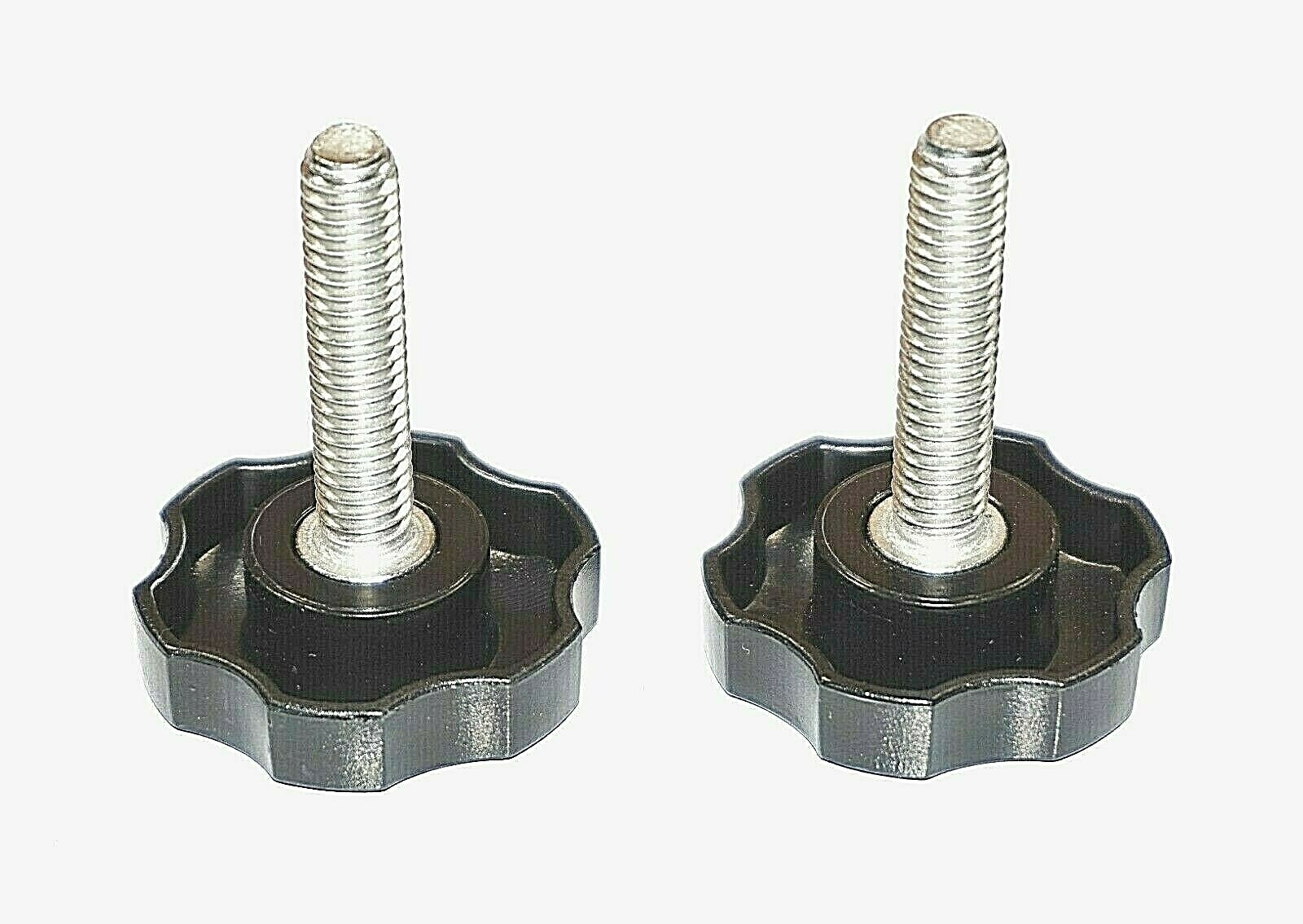 5/16”-18 x 1-1/2" Thumb Screw Stainless Steel Black Rosette Clamping Knob (2-10)
