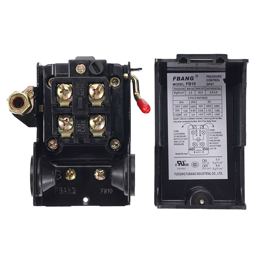 Air Compressor Pressure Switch 90–120PSI Controller for Fast Pressure Reduction