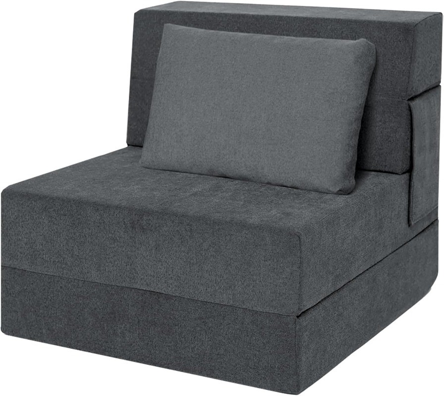 Sofa Bed Chair with Pillow Convertible Fold Out Sleeper Foam Floor Mattress