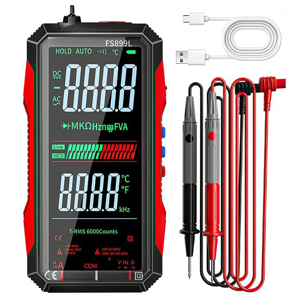 Digital Multimeter, FS899L Multimeter, USB Rechargeable Digital Multimeter