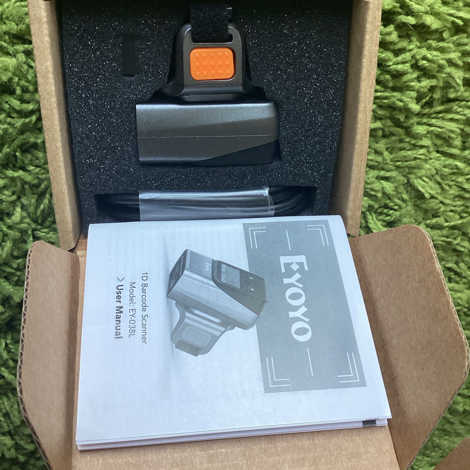Eyoyo EY-038L 1D fingertip barcode scanner NEW / OPEN BOX (I5-27)