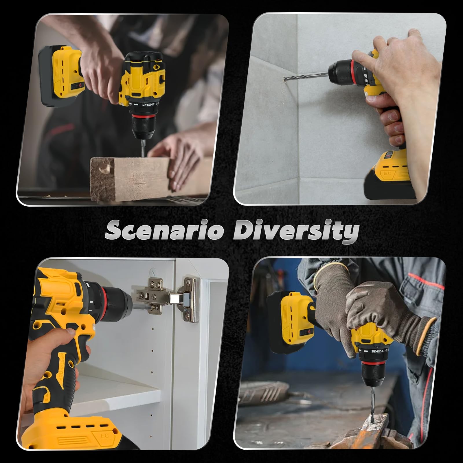 Cordless Drill Driver, Electric for Dewalt 20V Battery, Brushless...