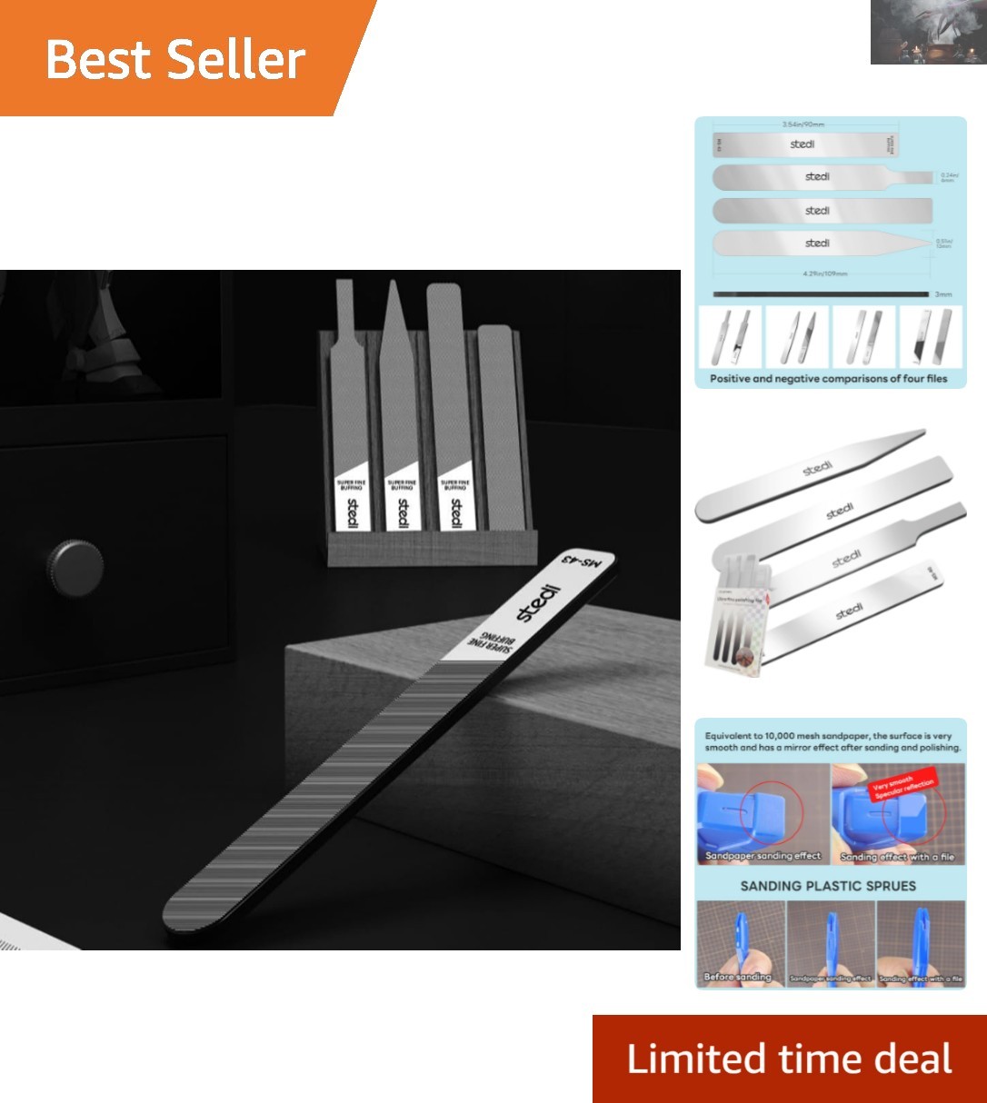 Precision Grit Glass Files Set - Ultimate Tool for Plastic & Resin Models