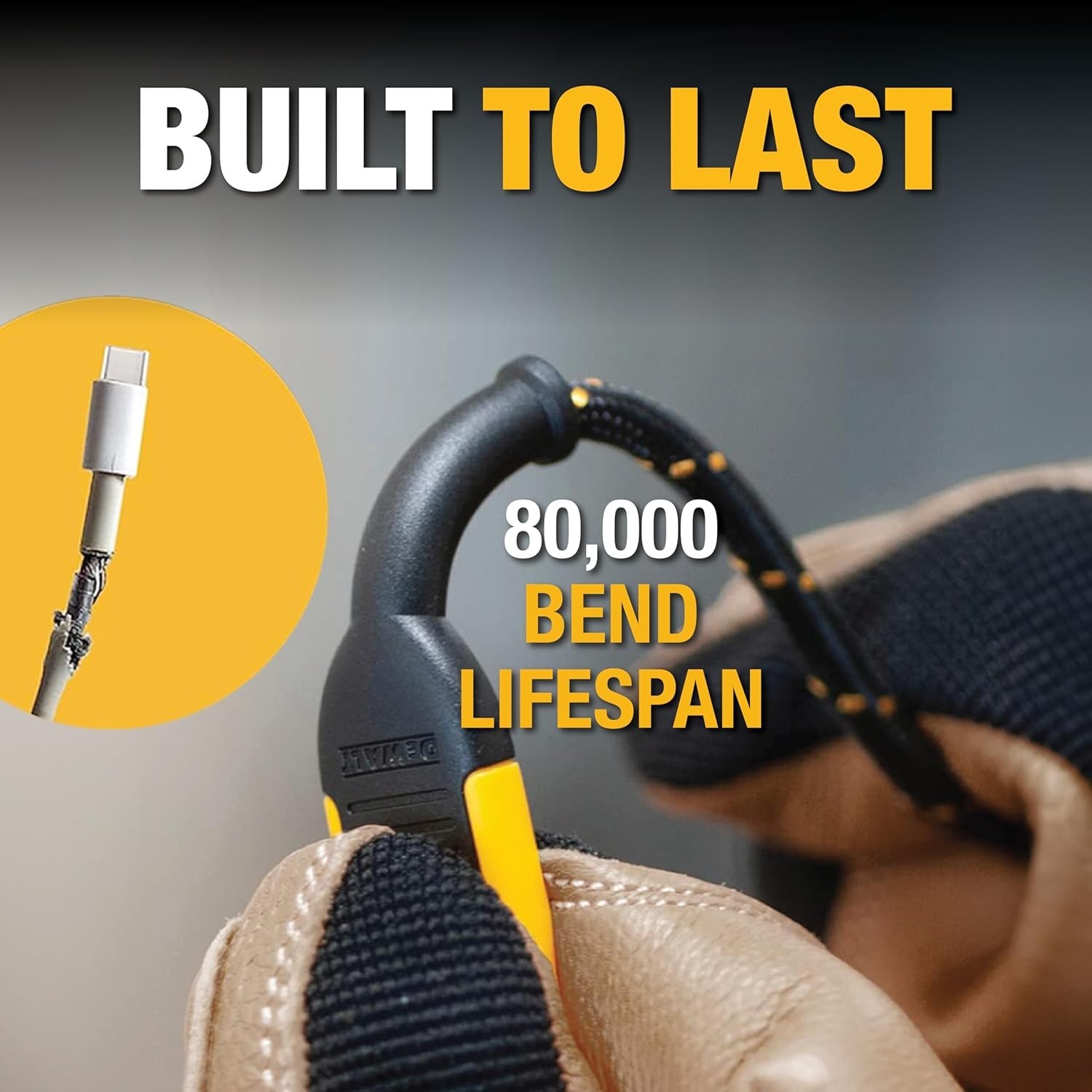 DEWALT USB C Cable, Braided Nylon USB a to Type C Charger Cable Fast Cha