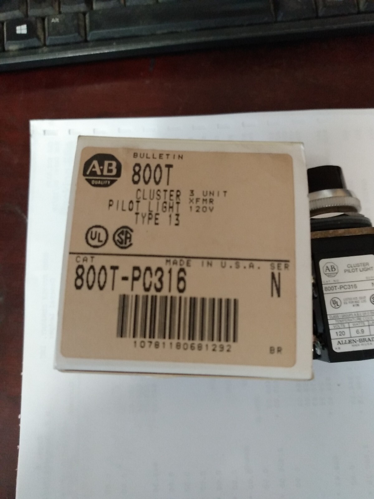 Allen Bradley 800T-PC316 Cluster Pilot Light Nib