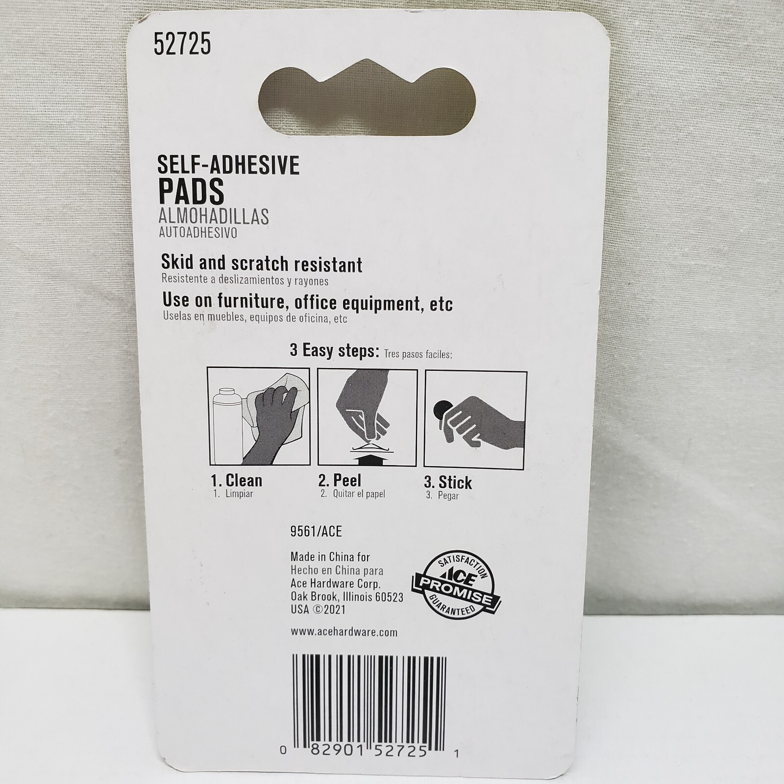 ACE Self Adhesive Pads 9 pcs. 1/2 " Square #52725 2 PACKS 18 PCS. TOTAL