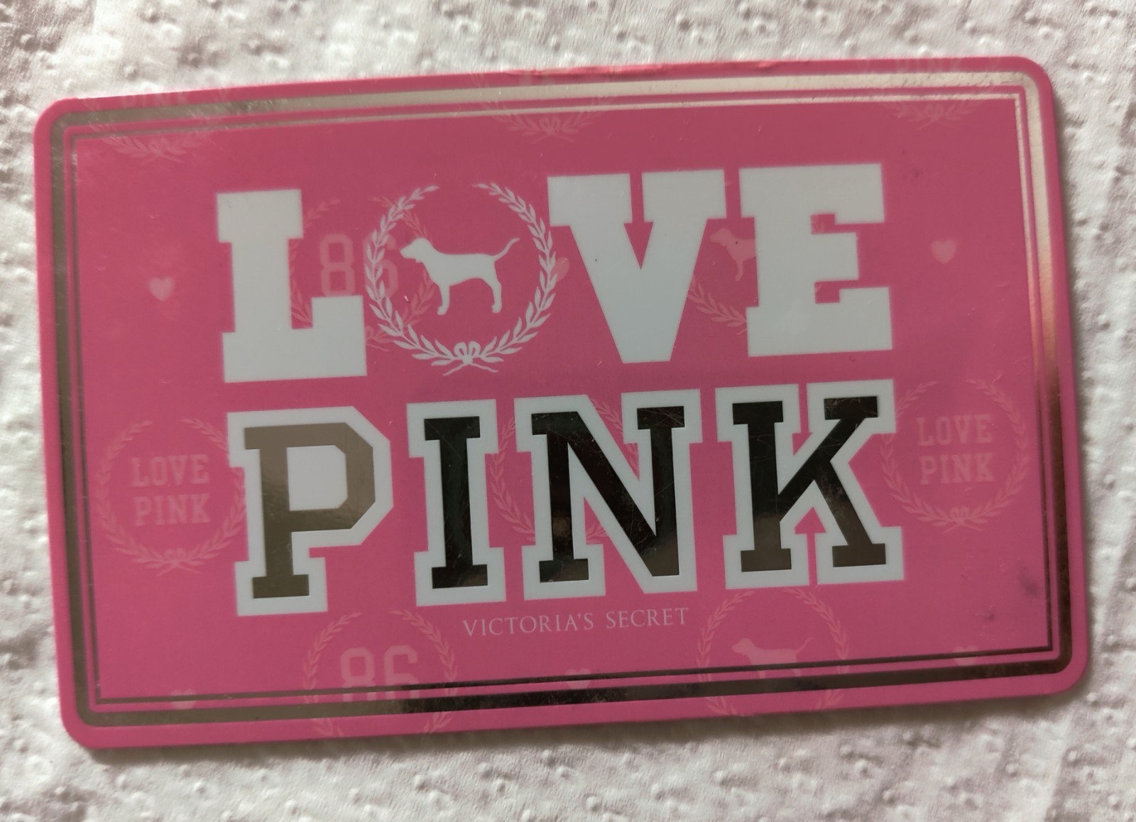 RARE VICTORIA SECRET LOVE PINK COLLECTIBLE CARD Victoria's Dog