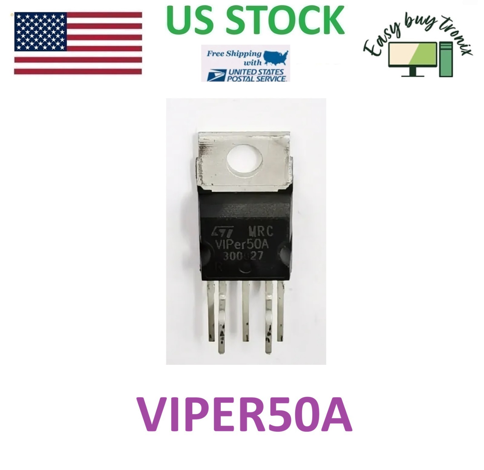GENUINE ST VIPER50A TO-220 VIPER50 TO220 New, USA STOCK, FAST FREE SHIP