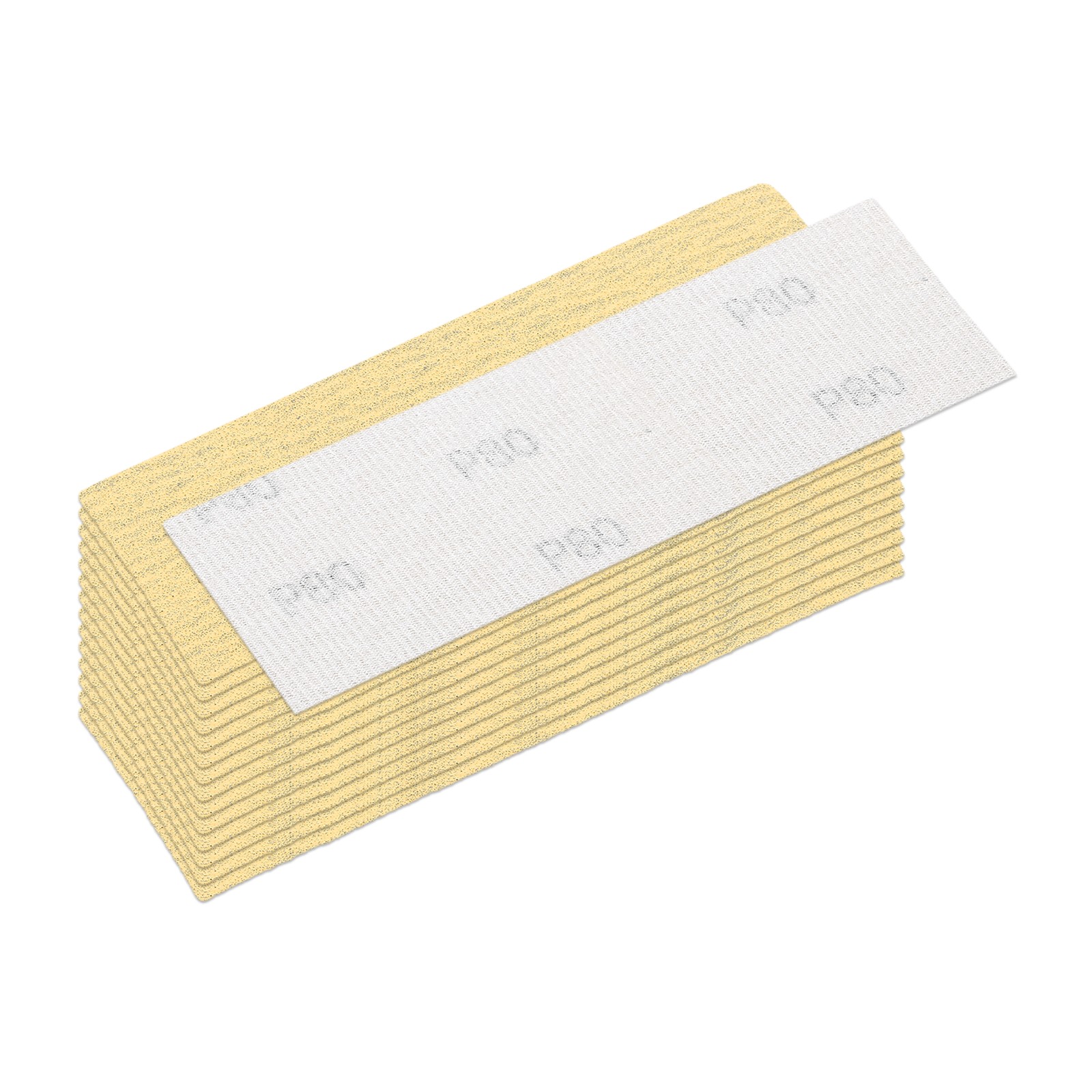 15 Pcs 80 Grit Dry Sandpapers, 1.2 x 3.5 Inch Sand Papers, Gold