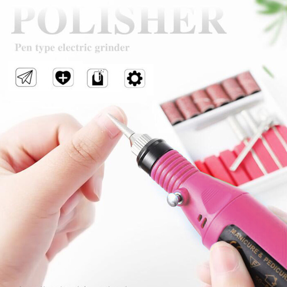 USB Electric Nail Art Drill Kit Manicure Pedicure Gel Polish File Buffer Tools