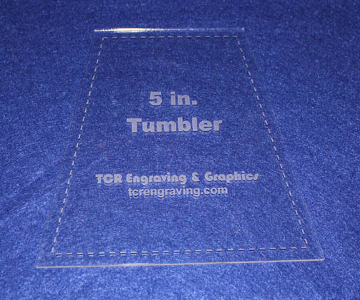 Quilt Templates-Tumbler 5"  with Seam Allowance - 1/8" Clear Acrylic -